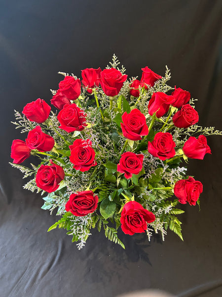 Contemporary Red Roses - Two Dozen