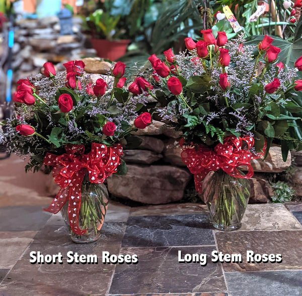 Contemporary Red Roses - Two Dozen