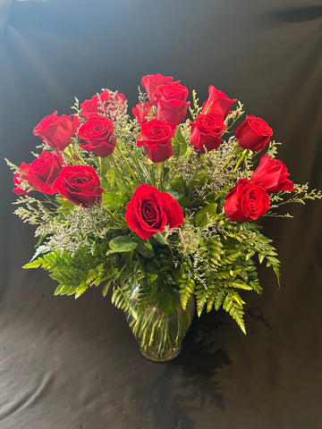 Contemporary Red Roses - Two Dozen