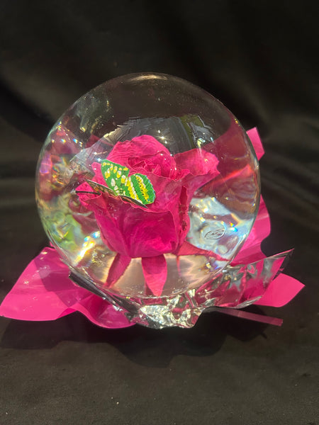 Rose Globe With a Butterfly
