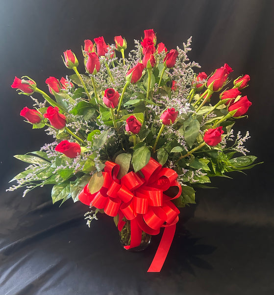 Contemporary Red Roses-Three Dozen