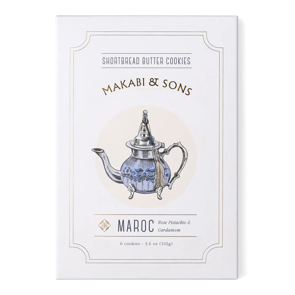 Makabi & Sons Shortbread Butter Cookies-Rose Pistachio Cardamom