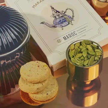 Makabi & Sons Shortbread Butter Cookies-Rose Pistachio Cardamom