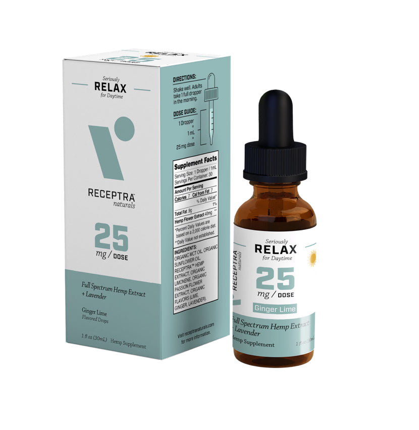 Seriously Relax + Lavendar 25mg CBD Tincture by Receptra