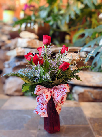 Contemporary Red Roses - Half Dozen